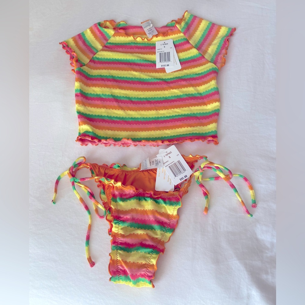 L*Space Multicolor Striped Bikini Set